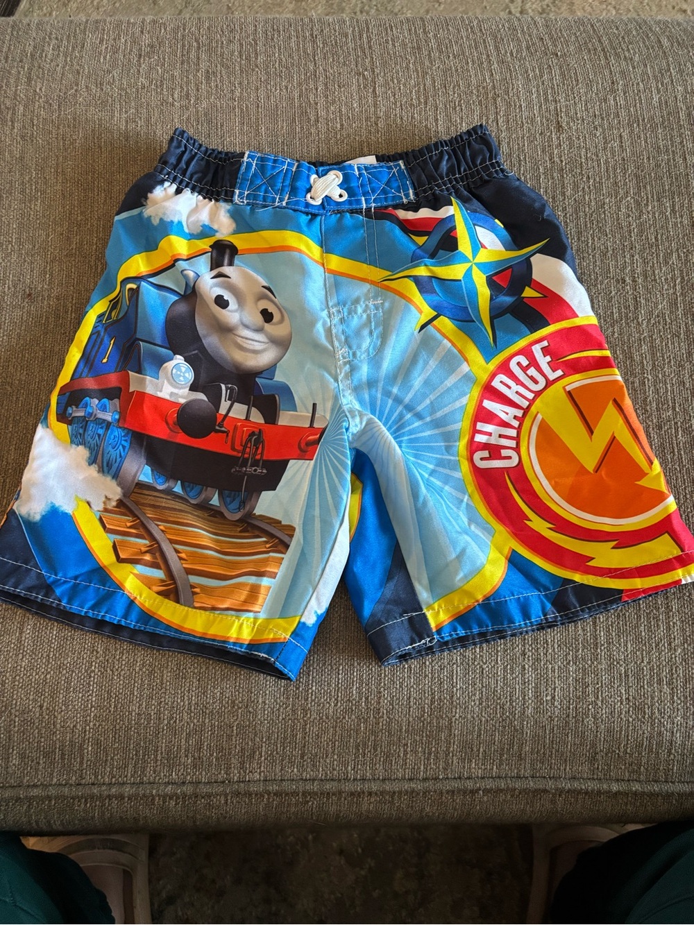 Thomas & Friends Blue and Red 'Charge' Swim Shorts for Kids